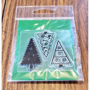 Mini Holiday Set of Three Small Christmas Tree Clear Stamps Michaels